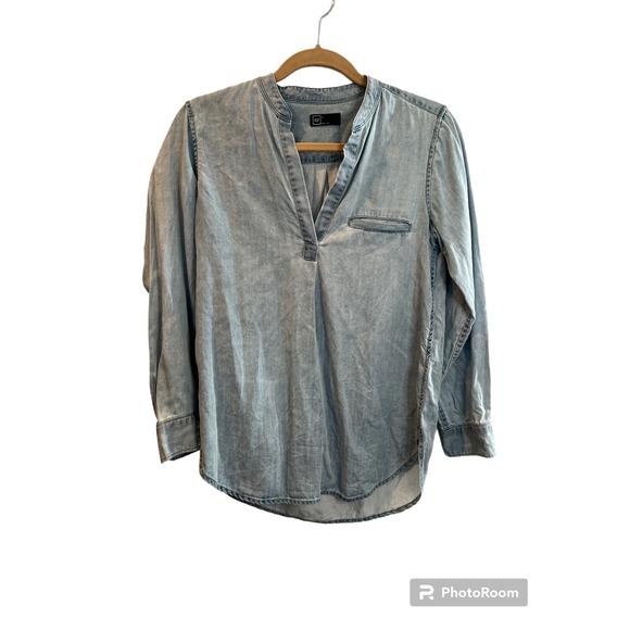 Gap Gray Chambray Long Sleeve‎ Tunic, Small - Picture 1 of 4